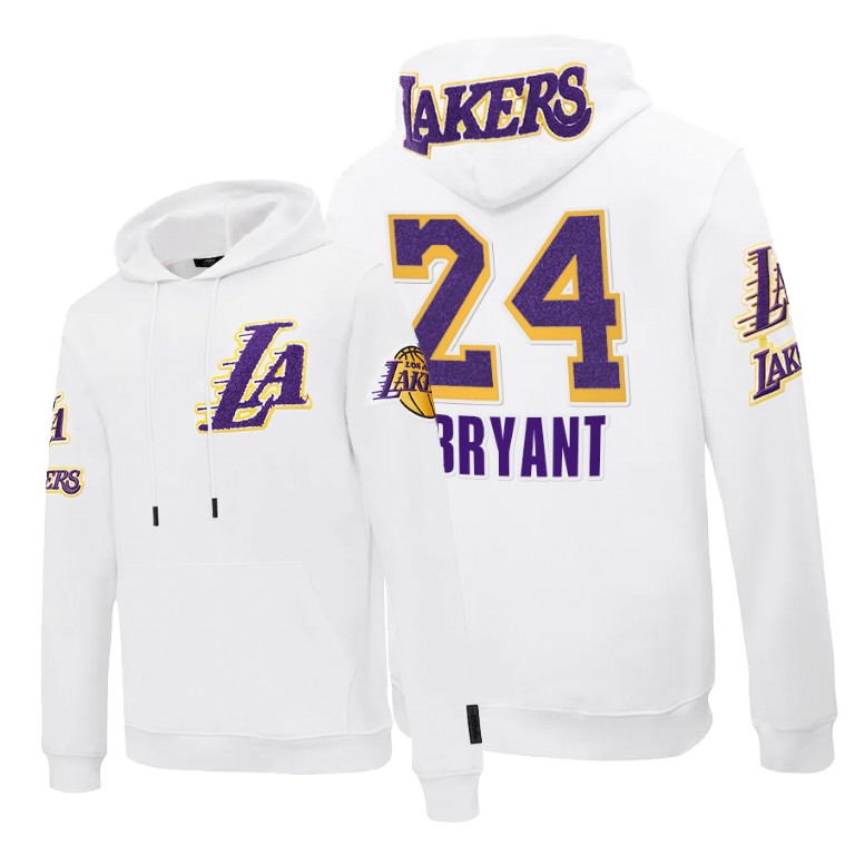 Men's Los Angeles Lakers Kobe Bryant #24 NBA Pro Standard Pullover Team Logo White Basketball Hoodie PAE4083VU
